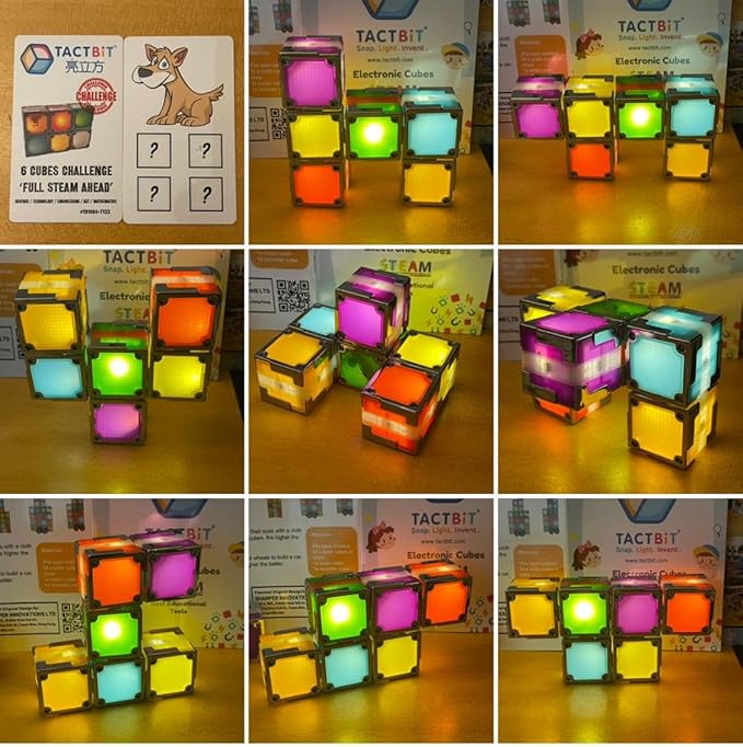 12 Magnetic Building Blocks – Light-Up STEM Educational Toy for Toddlers & Kids, Intertek Approved, Patented in US & China, Interactive Learning Cubes