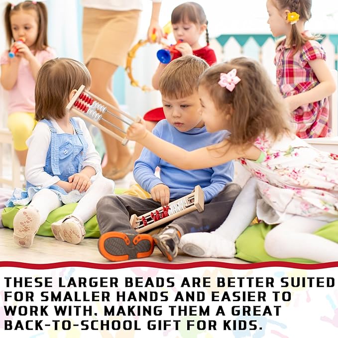 8 Pcs Mini 20-Bead Wooden Rekenrek Abacus, Abacus for Kids Math, Math Counters Manipulatives Counting Rack for Kids Educational Toys Elementary Toddlers Preschool Learning