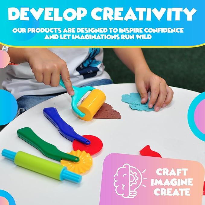 DIMROM Clay and Play Dough Tools Six Piece Set - Ages 3 & Up (18pcs)