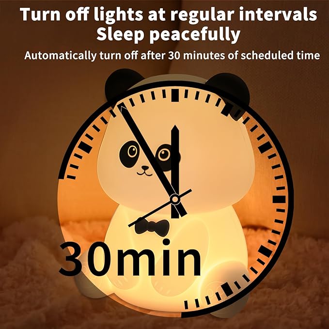 Cute Panda Night Light,Squishy Animal Nightlamp,Rechargerable Dimmable Nursery Soft Silicone Table Bedroom Lamp Portable Adjustable Lighting Bedroom Bedside Gift