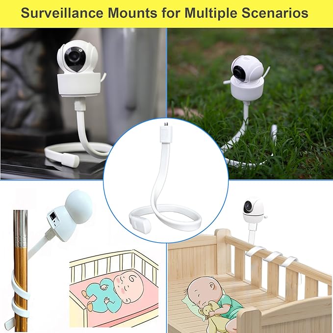 GUCHO Baby Monitor Mount for Crib, Compatible with HelloBaby HB65/HB40/HB6550/HB66/HB6339/HB6550 Pro,Infant Optics DXR-8/8 Pro,OKAIDI,Nanit Pro,Baby Monitor Flex Holder,Universal Baby Monitor Stand
