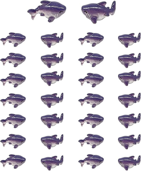 30Pcs Resin Shark, Mini Shark Statue, Tiny Shark Figurines, Miniature Shark,Mini tures Shark Aquarium Ornament for Fairy Garden Succulent Planter Moss Landscape