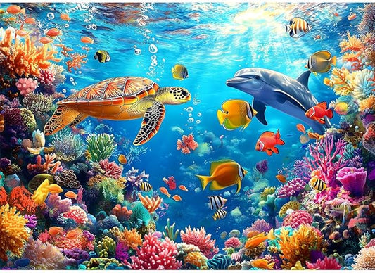 Moruska Underwater Puzzles 1000 Pieces for Adults Under The Sea Animal Jigsaw Puzzle Ocean Scene 1000 Piece