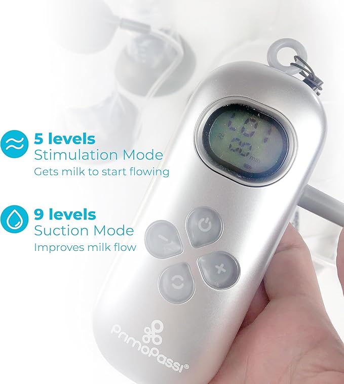 Primo Passi - Double Electric Breast Pump Portable | Small Easy to Carry | Rechargeable Battery Breastpump | Saca Leche