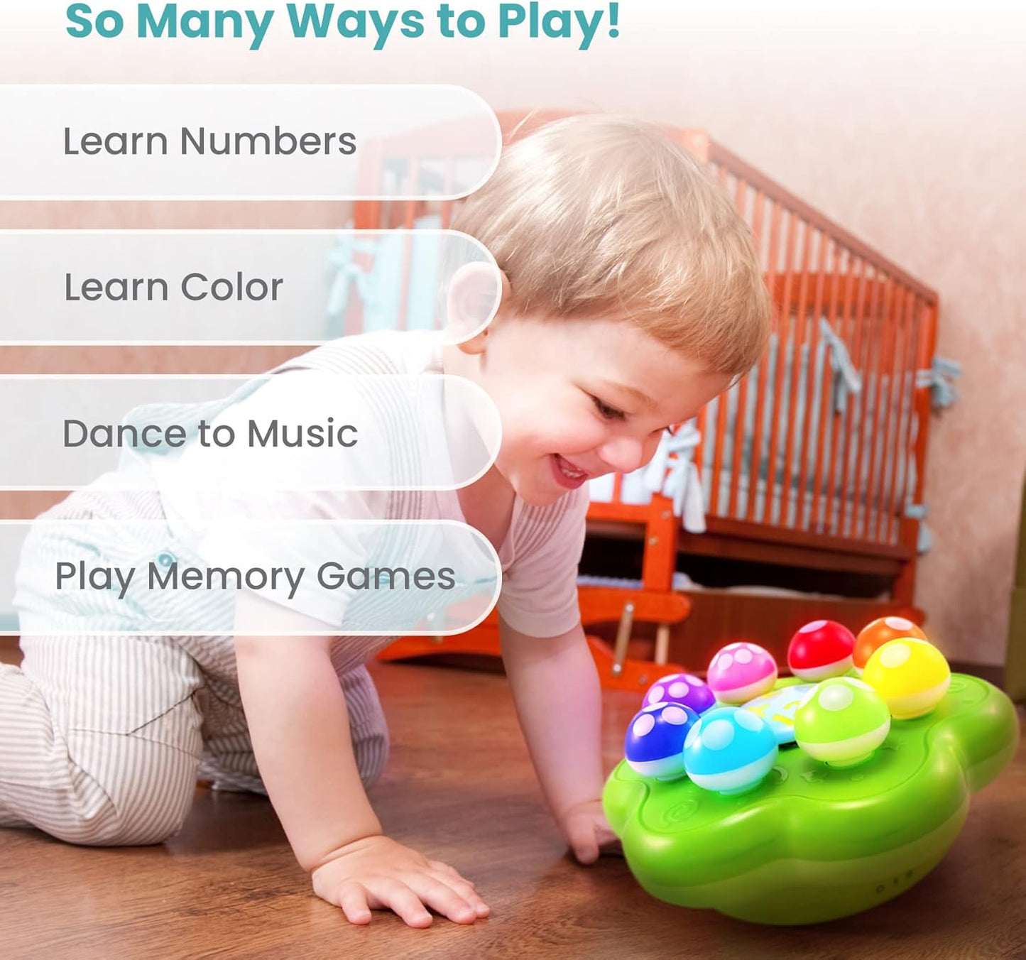 BEST LEARNING Mushroom Garden - Interactive Educational Light-Up Toddler Toys for 1 to 3 Years Old Toddlers - Colors, Numbers, Games & Music for Kids - Ideal Baby Toy Birthday Gift