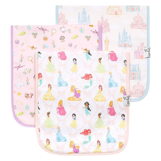 Copper Pearl Baby Burp Cloth Large 21''x10'' Size Premium Absorbent Triple Layer 3-Pack Gift Set Disney Princess