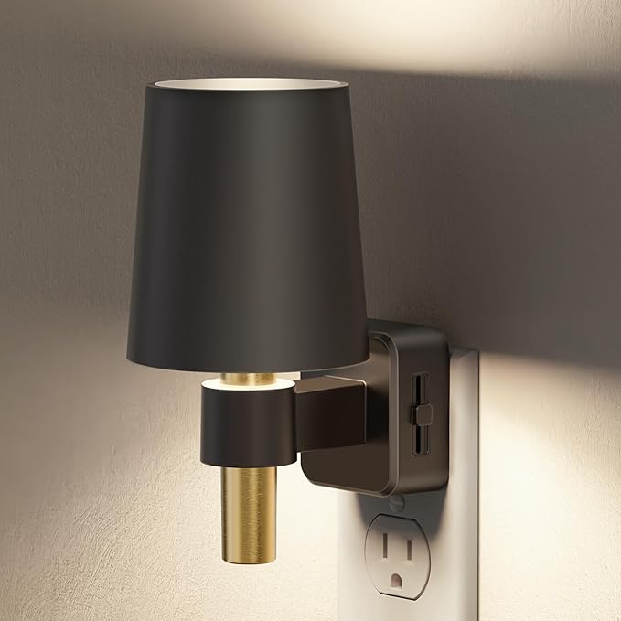 Night Light, Dimmable Night Lights Plug into Wall, Dusk to Dawn Sensor, Daylight White 5000K, 0-100LM, Plug in NightLight, Vintage Night Light Compact for Hallway Bedroom Stairway