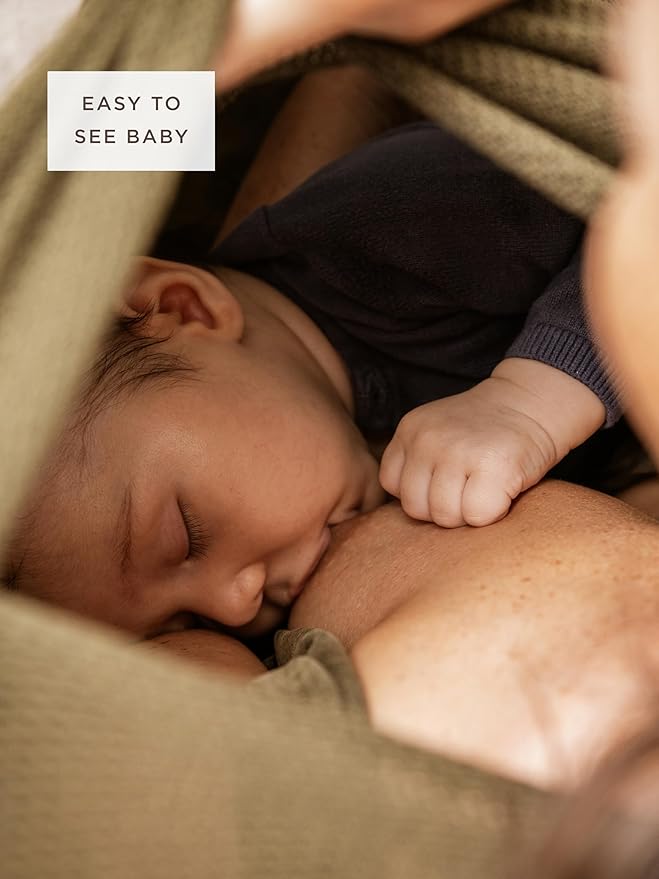 We are Amma | The Cocoon™ - Newborn Essentials Must Haves: Nursing Cover for Breast Feeding Essentials | Nursing Sweater Used as Breastfeeding Cover (Olive, Plus Size)