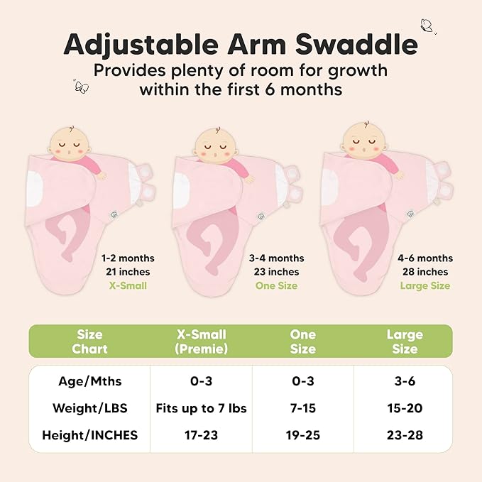KeaBabies 3-Pack Organic Baby Swaddle Sleep Sacks - Swaddles for Newborns, Infant 0-3 Months, Baby Girls, Boys, Soft & Snug Newborn Sleep Sack, Nursery Swaddling Blankets (Candy)