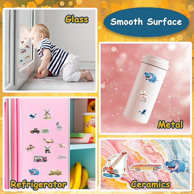 3-Pack Reusable Sticker Books for Toddlers 2-4 Years, Vehicles Truck, Animals & Farm Jelly Activity Stickers for Boys Girls Road Trip Airplane Train Travel Essentials Toy for Kids Birthday Gifts