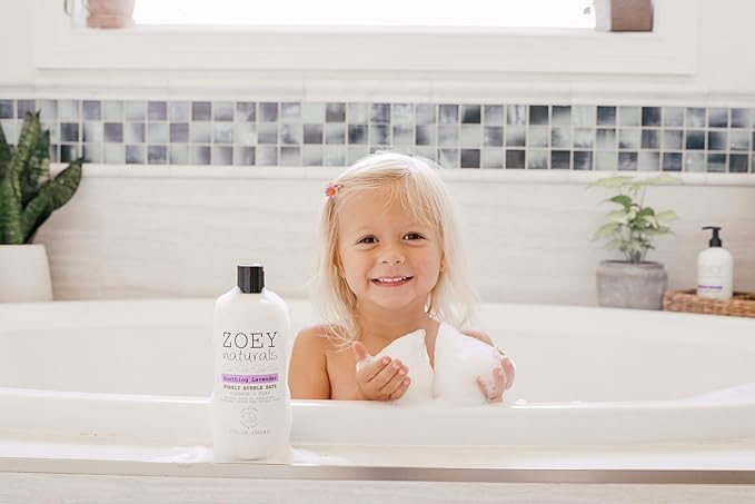 Zoey Naturals - Soothing Lavender Bubble Bath for Kids & Babies, Tear-Free Moisturizing Toddler Soap with Aloe & Avocado Oil for Calm Experience - Made in USA, 17 oz