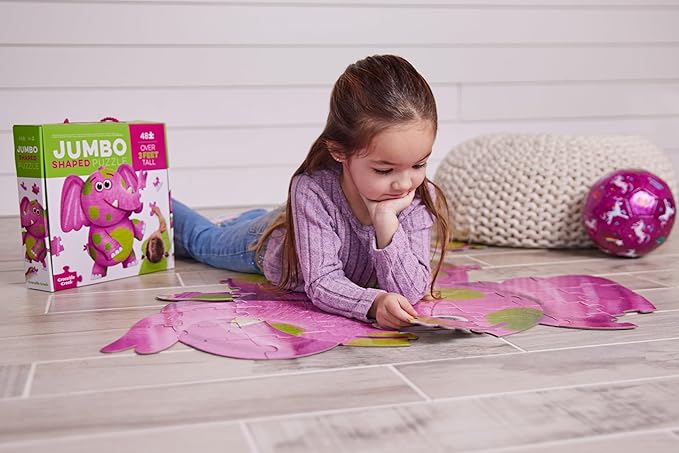 Crocodile Creek Above + Below 48-Piece Jigsaw Floor Puzzle - Fun Floor Puzzles for Kids Ages 4-8, Jumbo Elephant