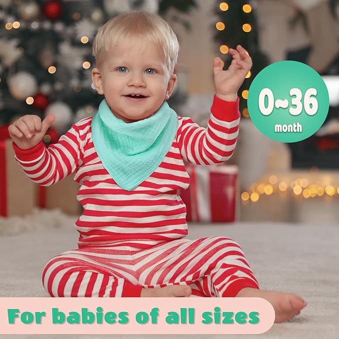 EllieHouse Baby Bibs for Girls Boys 10Pack Muslin Drool Teeth Drooling Teething Bibs Muslin Cotton for Infant Toddler