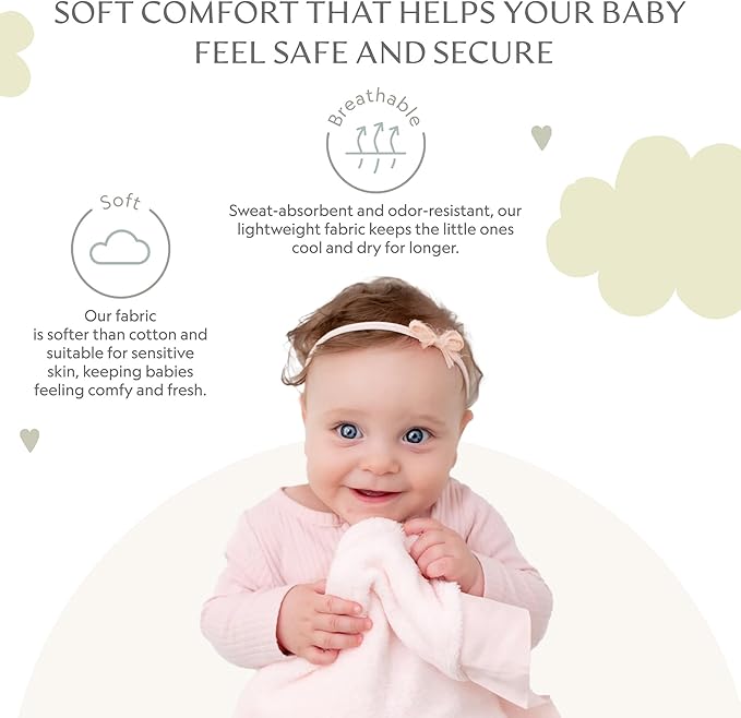 Ultra-Soft Lovey Plush Security Blanket - Baby Essentials, Newborn Essentials, Ultra-Soft Plush Baby Blanket with Satin Trim – 16" x 16" (Pink)