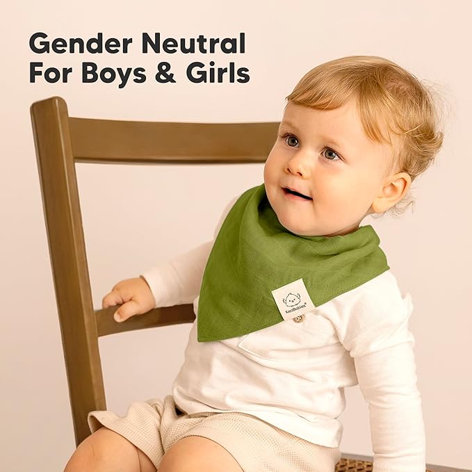 8-Pack Muslin Baby Bibs for Boys, Girls - Muslin Bandana Drool Bibs for Baby Girl & Boy, Drooling Newborn, Teething Toddler, Infant 0-36 Months, 100% Cotton Extra Absorbent & Soft (Sahara)