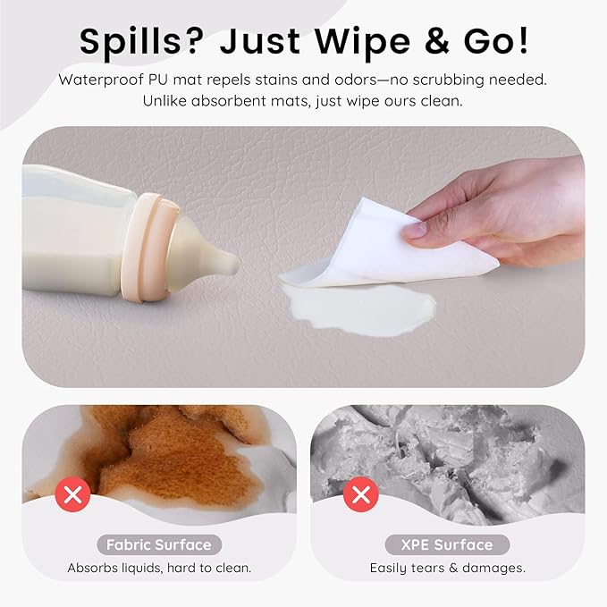 INNO STAGE Baby Play Mat 50x50 Inches, 1-Inch Thick Foam Play Mat for Babies & Kids – Extra Soft & Durable Padded Baby Mat for Floor, Non-Slip Crawling Mat for Playpen, Tummy Time, Yoga & Playroom