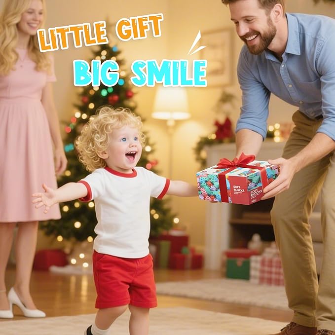 45 Pcs Soft Building Blocks for Toddlers 18M+, BPA - Free Sensory Toys, Montessori STEM DIY Construction Bricks, Safe Teething & Early Learning Toys, Creative Building Set for Baby Kids