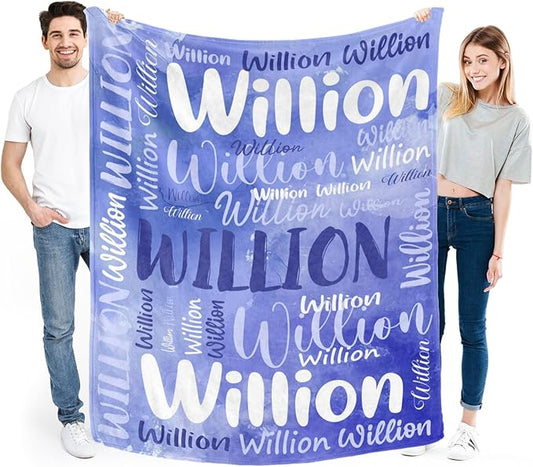 Personalized Custom Baby Blanket with Name for Girls Boys Kids Customized Flannel Blanket for Bed Nursery Room Baby Stroller