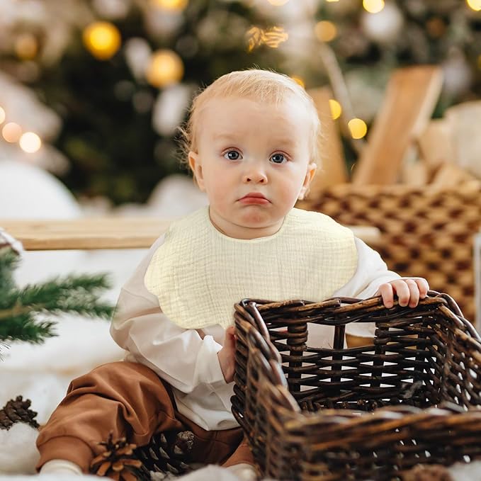 Baby Bibs Muslin Bibs for Baby Girl Boy for Drooling and Teething 10 Pack