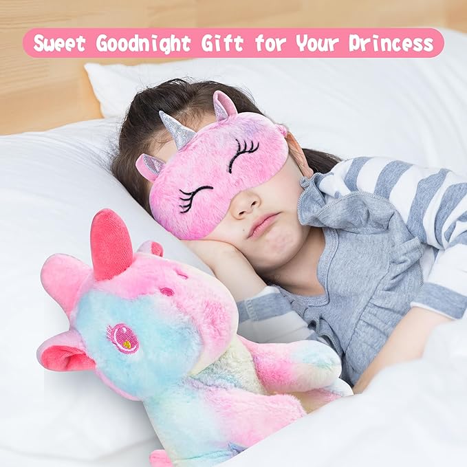 Cherry Tale Unicorn Gifts for Girls Age 6-8, Kids Unicorn Toys Set with Plush Diary Headband Eye Mask Christmas Birthday Gifts for Little Girls Age 4 5 6 7 8 9 10