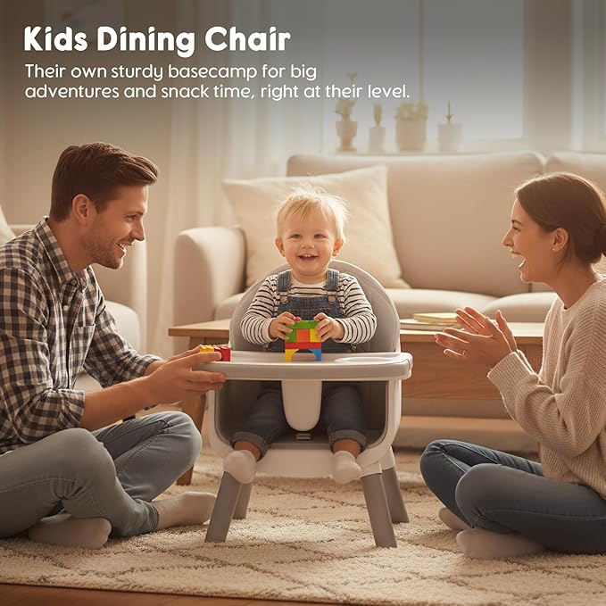 6 in 1 Baby High Chair, Convertible Highchair for Babies and Toddlers (Grey)