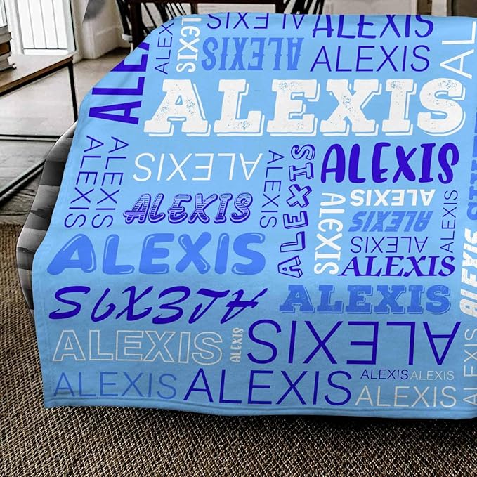 Personalized Name Blanket for Boys Girls, Custom Baby Blanket with Name for Kids Teens, Baby Shower Birthday Newborn's Gift, Infant Toddler Blankets Newborn Receiving Blankets for Crib Stroller