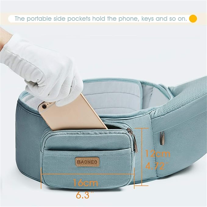 Ergonomic Baby Carrier with Hip Seat, 360° Positions, Soft and Breathable, All Seasons, for Newborns and Toddlers, Hiking Shopping Travelling