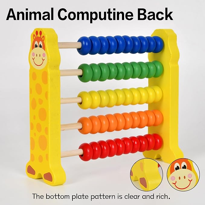 WNWLwooden Abacus Frame Learning Tool Growth Toy Beads Educational Counting Toy Abacus Math Thinking Abacus Counting Toy,for Preschool Learning, Learning Mathematics Abacus (Yellow Abacus)