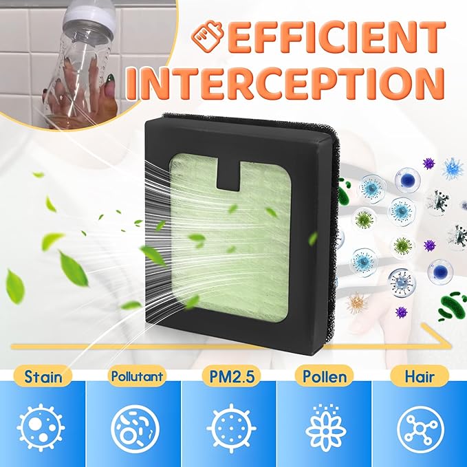 6Pack HEPA Filter Replacement Compatible with Baby Brezza Bottle Dryer Advanced and Baby Brezza Bottle Washer Pro