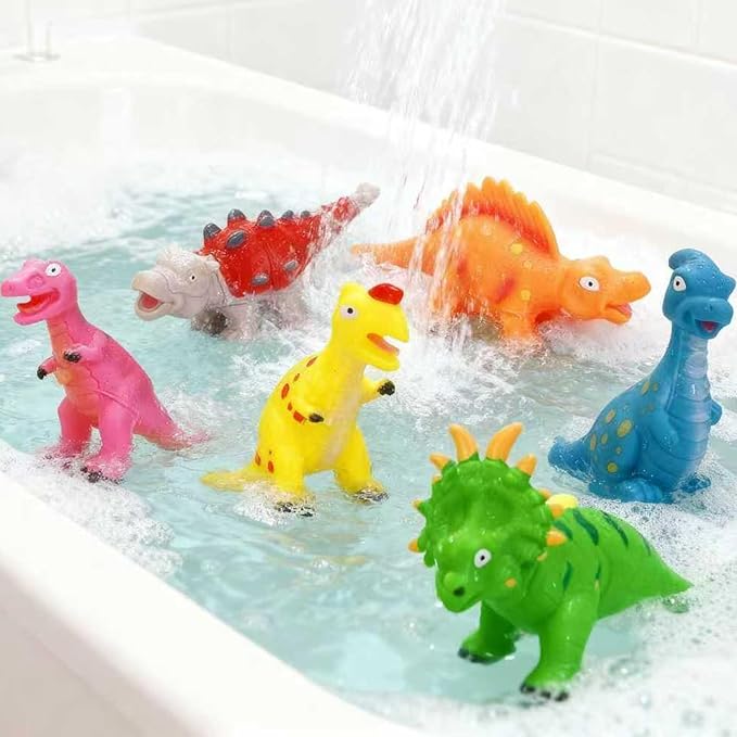 Dinosaur Bath Toys Mold Free: No Hole Bathtub Toys for Baby Toddler Kids