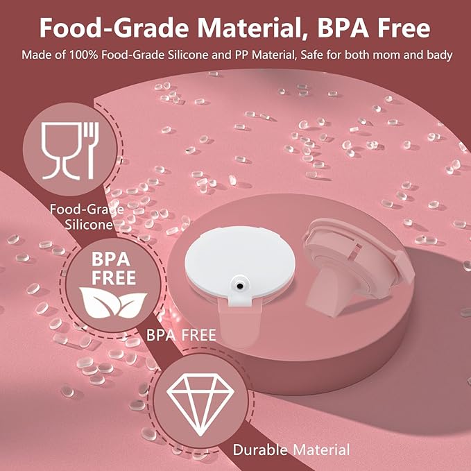 2pcs Duckbill Valves and 2pcs Double-Layed Diaphragm Compatible with Momcozy Upgraded Mobile Flow M9, Upgraded M9 Valve Diaphragm Breastfeeding Parts, Not Original Parts, 4 Packs Red