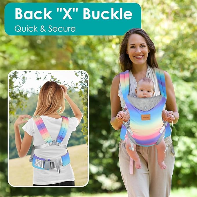 Baby Carrier, Ergonomic Adjustable Toddler Carriers for 7-33 Lbs, Cozy Lightweight Infant Carrier with Neck Support, Baby Chest Carriers with Lumbar Support for Parents (3-36 Months)