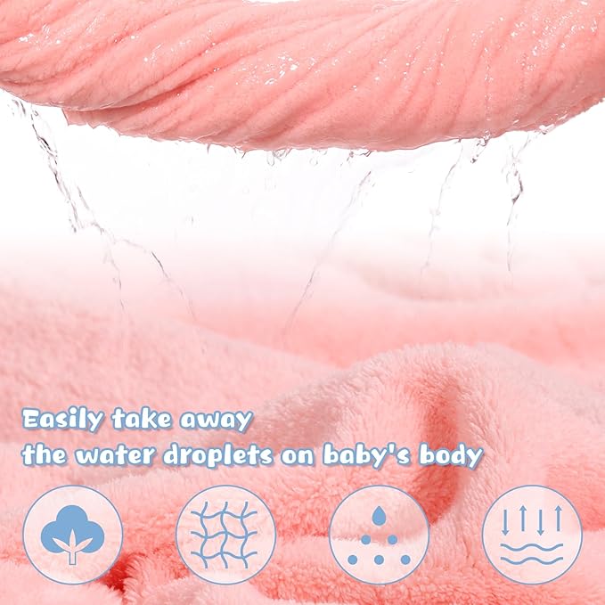 Toddler Towels with Hood for Girls,Soft Premium Coral Fleece Girl Bath Towel-Ultra Absorbent for Baby Cozy and Warm-Bath Essential for Newborn, Infant and Children, Pink Unicorn