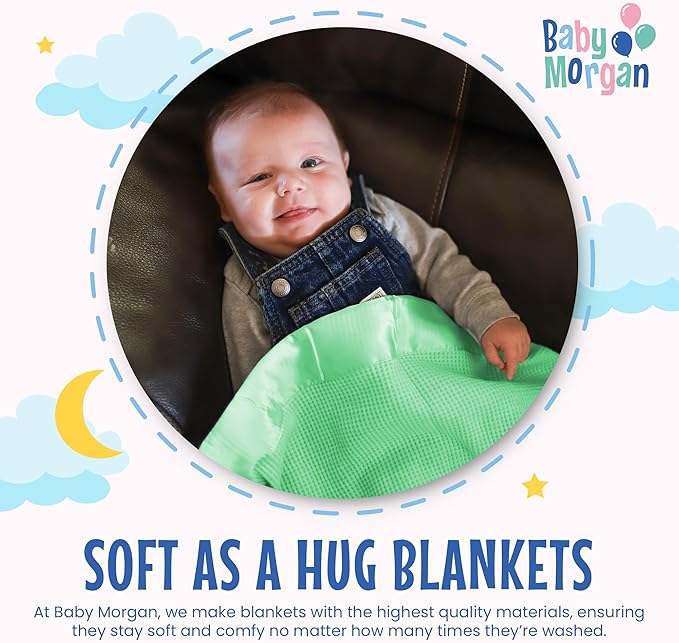 Thermal Waffle Knit Baby Blanket - Soft Breathable Mini Blanket for Newborns and Infants - Toddler Blankey for Strollers, Travel, Naptime, Nursery and More - 18" x 20" (Mint, Nylon Trim)