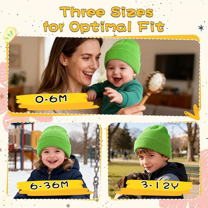 ZOORON Toddler Beanie Baby Kids Beanies Warm Winter Hat Knit Skull Cap for Boys & Girls Soft Children Infant Hat
