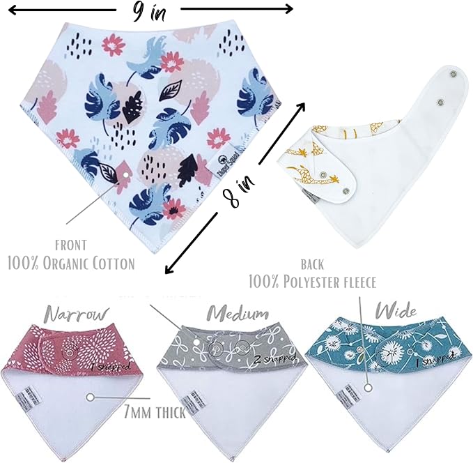 DiaperSquad's Baby Bibs for Drooling and Teething, Bibs for Boys, Baby Girl - Solid Cotton Baby Drool Bibs