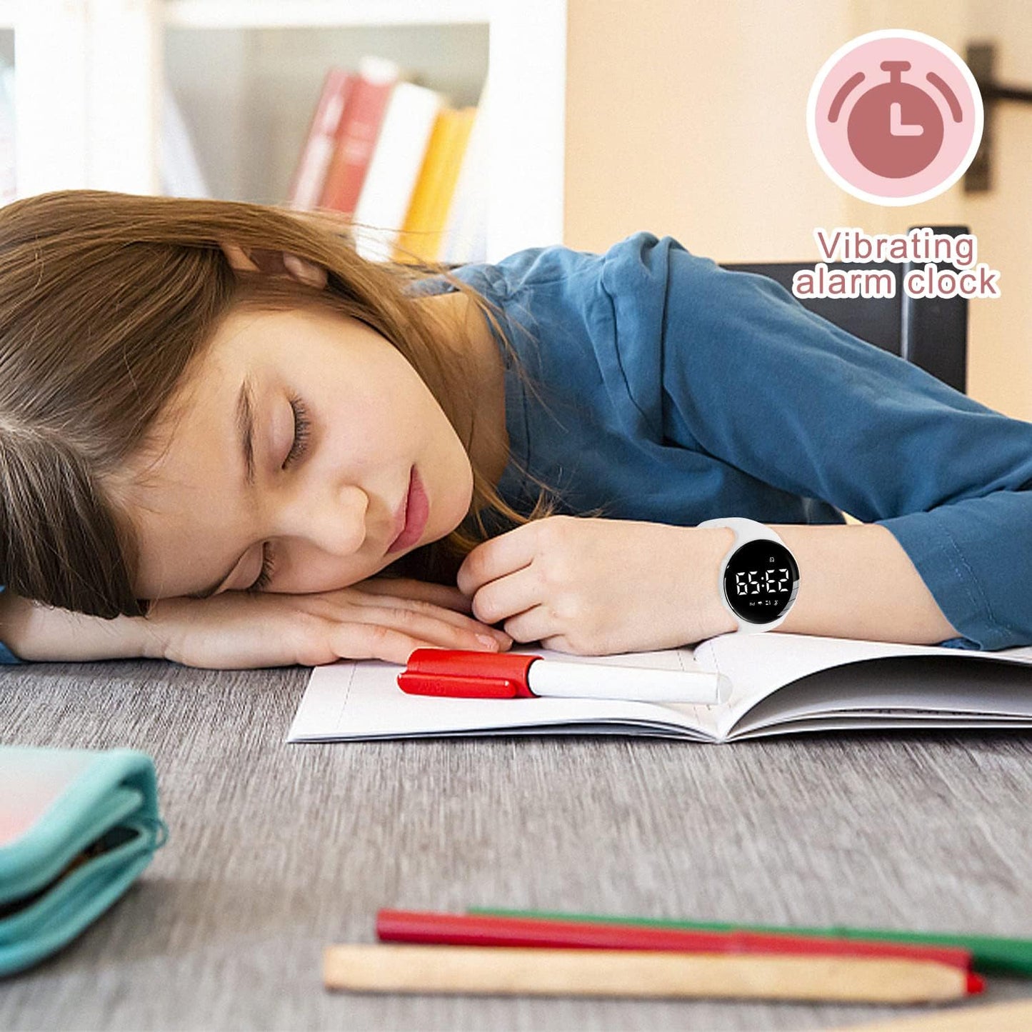 Kids Watches for Girls Boys Digital Sport Watch with Step Counter Pedometer Vibration Alarm Clock, No App Waterproof Fitness Tracker Kids Watch Boys Girls Teens Students Ages 5-16