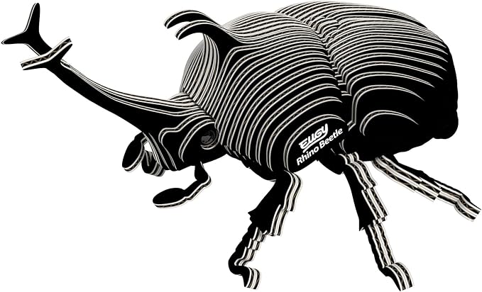 Eugy Rhino Beetle 3D Puzzle - 34 Piece Eco-Friendly Educational Toy Puzzle for Boys, Girls & Kids Ages 6+