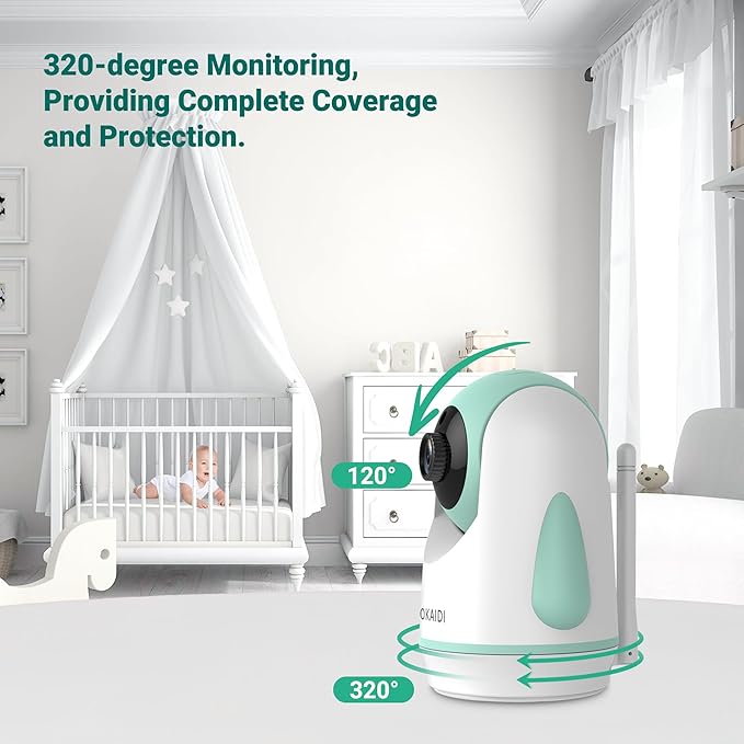 OKAIDI Baby Monitor with Camera and Audio,6" IPS Screen Baby Camera Monitor with 30H Battery,1000ft Range,Night Vision,Baby Monitor No WiFi,2-Way Talk & 150 Languages Support(Ideal for Home & Travel)
