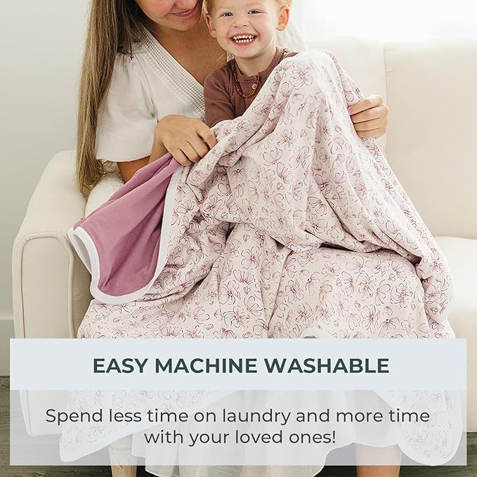 Pobibaby Premium Baby Blanket, Soft Stretchy Quilt for Babies, Toddlers, Kids (Blossom)