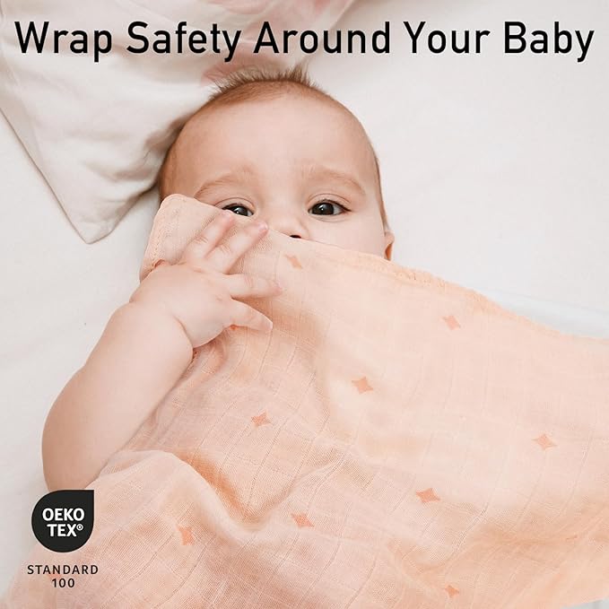 GLLQUEN BABY Receiving Blanket Boy Cotton Muslin Swaddle Blankets Girl Newborn Squares Breathable & Soft Thin Baby Blankets Cloths Double Absorbent Infant Swaddling Wrap - 3 Pack (Sun)