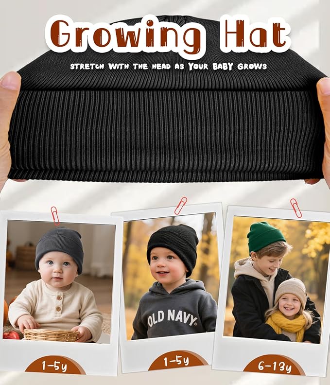 Rosoz Toddler Beanie Boys Girls Baby Knit Warm Beanies Kids Children Winter hat Caps