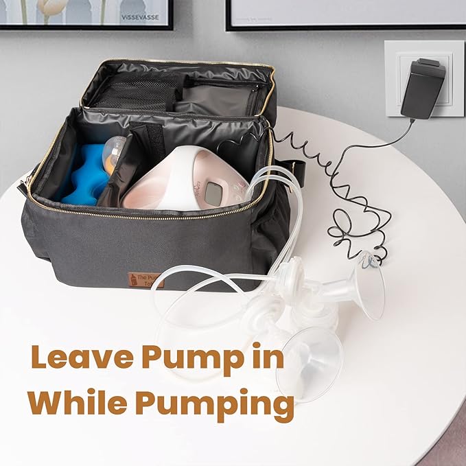 Breast Pump Bag - Pumping Tote Bag Compatible with Spectra S1 S2 Gold, Medela, and More, Stylish and Functional for Busy Moms, with Built-in Cooler
