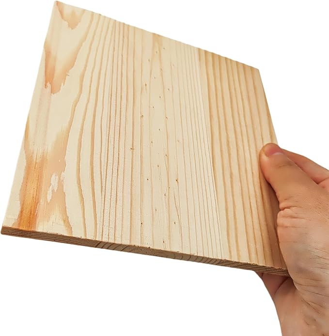 6PCS Unfinished Wood Square Blocks for Crafts, 6x6x0.3in Blank Wooden Squares Pine Wood Boards for Carving,DIY Wood Coasters,Painting & Burning