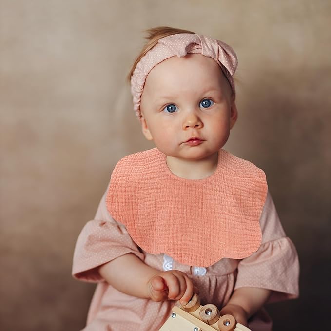 Baby Bibs Muslin Bibs for Baby Girl Boy for Drooling and Teething 10 Pack