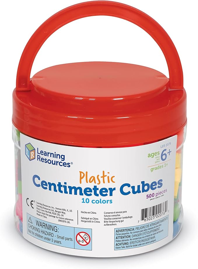 Learning Resources Centimeter Cubes, Counting/Sorting Toy, Assorted Colors, Math Cubes, Learning Cubes for Kids, Set of 500, Ages 6+
