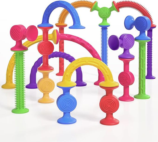 Silicone Suction Cup Toys - 20 Pcs Sensory Bath Toys for Baby Toddlers