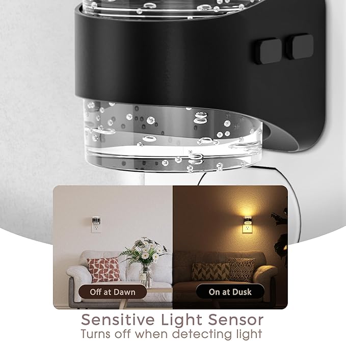 Briignite LED Night Light Plug into Wall[2 Pack], Dimmable Night Light with Bubble Design 3000K Warm & 5 Brightness Levels, Dusk to Dawn Sensor Nightlights for Nursery, Hallway, Bathroom, Kids Room