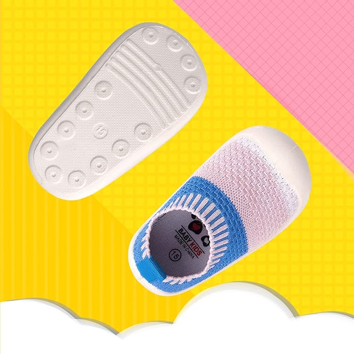 Baby First-Walking Shoes 1-4 Years Kid Shoes Trainers Toddler Infant Boys Girls Soft Sole Non Slip Cotton Canvas Mesh Breathable Lightweight TPR Material Slip-on Sneakers Outdoor