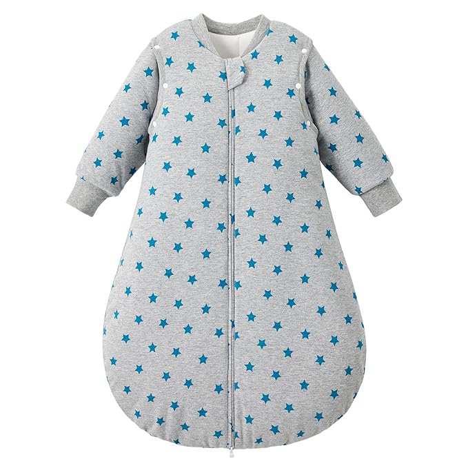 Duomiaomiao 3.5 TOG Baby Sleep Sack 100% Cotton Winter Long Sleeve Baby Wearable Blanket, Super Warm Quilted Comfy Toddler Sleeping Sack